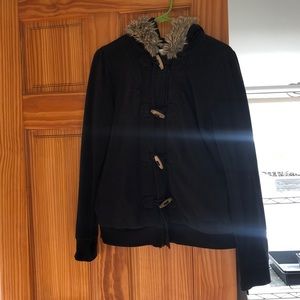 Vintage late 1990s Roxy zip up fur hoodie